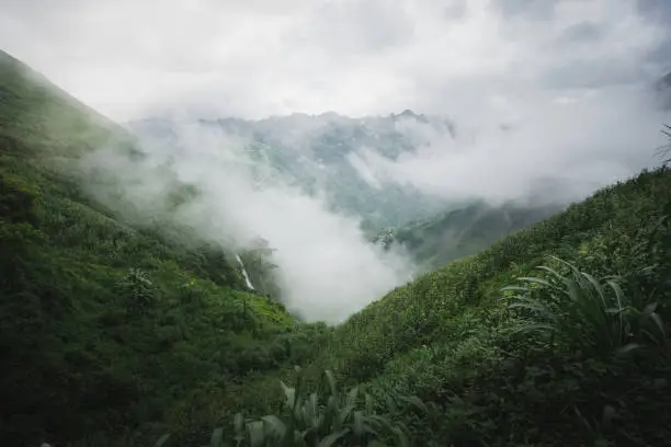 Clouds on the mountain side in north of Vietnam