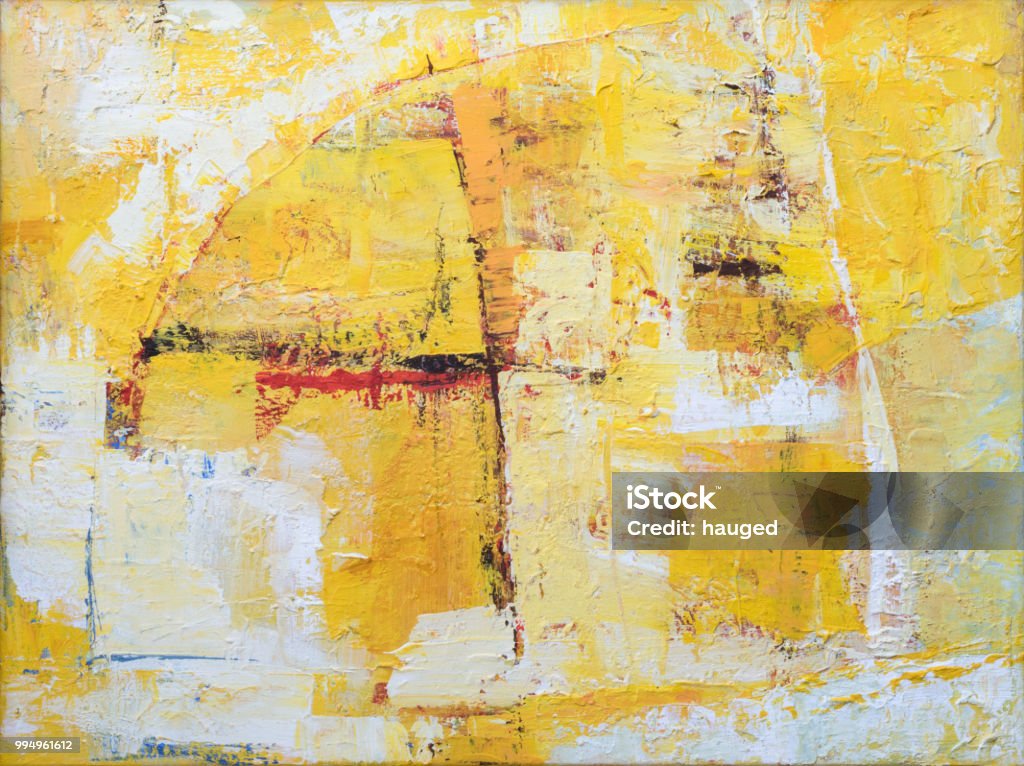 Fond jaune peinture sur toile abstraite - Photo de Abstrait libre de droits