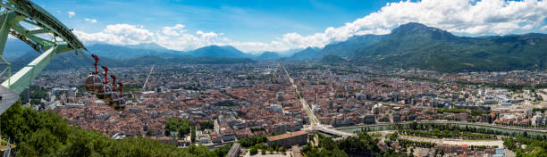 Grenoble landscape Landscape of Grenoble isere river stock pictures, royalty-free photos & images