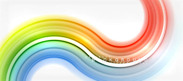 istock Rainbow fluid color line abstract background - swirl and circles, twisted liquid colours design, colorful marble or plastic wavy texture backdrop, multicolored template for business or technology presentation or web brochure cover layout, wallpaper 994979542