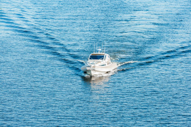 istock Indoor motor boat on the river. Rest on the river by boat 995002262