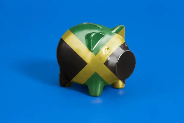 Photo of Piggy bank with Jamaica flag