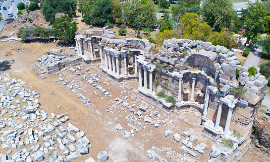 Ruins of the Stadium in the ancient Greek city of Aphrodisias in western Anatolia, Aydin, Turkey.