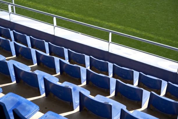 istock Blue soccer stadium seats 995019526