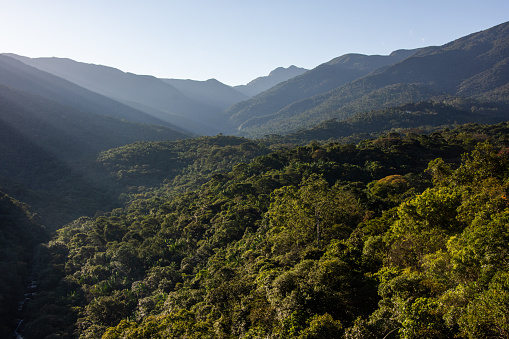 View to the atlantic rainforest beauty at Itatiaia National Park, Rio de Janeiro state, Brazil