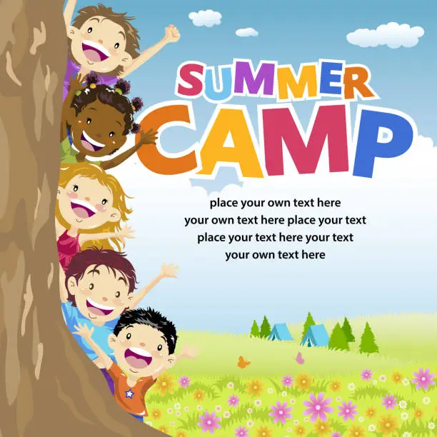 Vector illustration of Kids Summer Camp