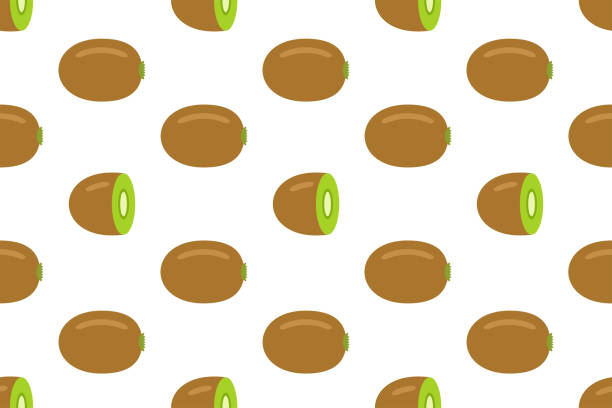 ilustrações de stock, clip art, desenhos animados e ícones de seamless pattern with kiwi fruit - 2839