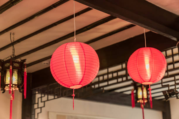 istock traditional Chinese Style Interior decoration. Lanterns on the ceiling 995247308