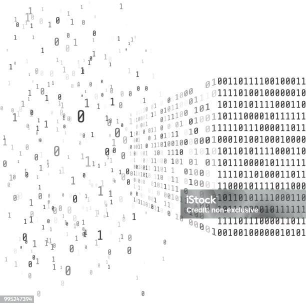 Big Data Concept Binary Matrix Code Artificial Intelligence Smart System Process Of Sorting Data From Chaos Into An Ordered System Search Decision Vector Illustration Stock Illustration - Download Image Now