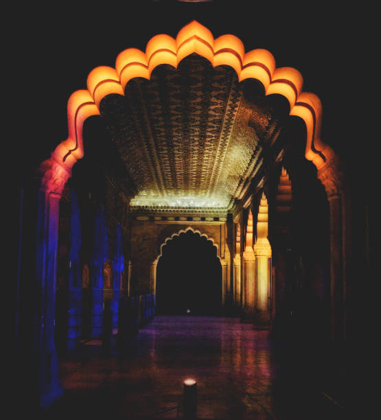 The royal corridor This photograph was taken in an ancient fort of rajasthan , the architecture and the design is one of a kind and gives the moments of royalty to the visitors ballroom photos stock pictures, royalty-free photos & images