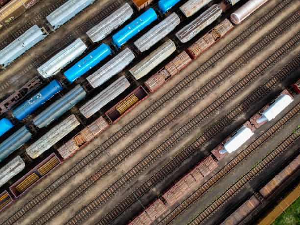 istock Aerial view of trains 995266998
