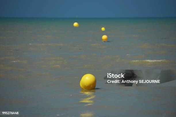 Buoy Normandy Coast Stock Photo - Download Image Now - Beach, Bench, English Channel