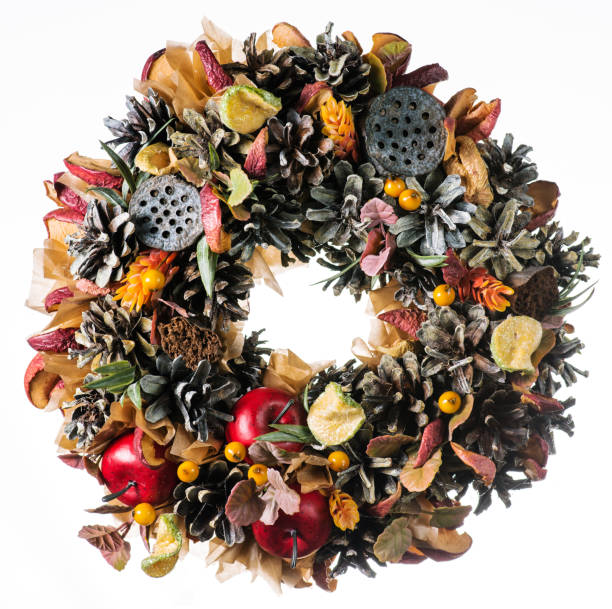 istock Christmas wreath decoration isolated 995288526