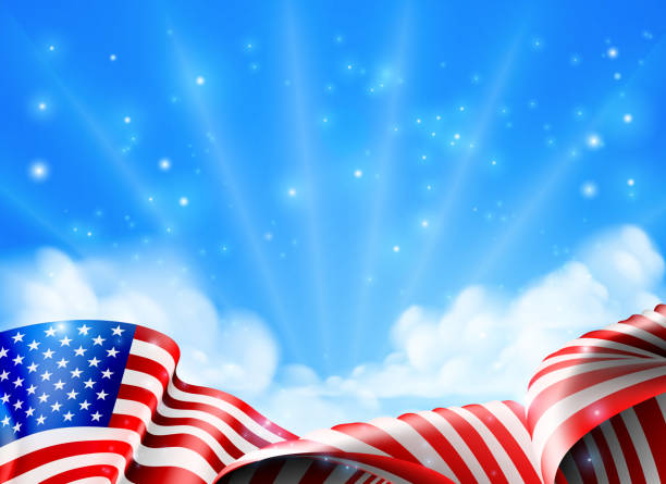 American Flag Background An American flag political or patriotic background design government borders stock illustrations