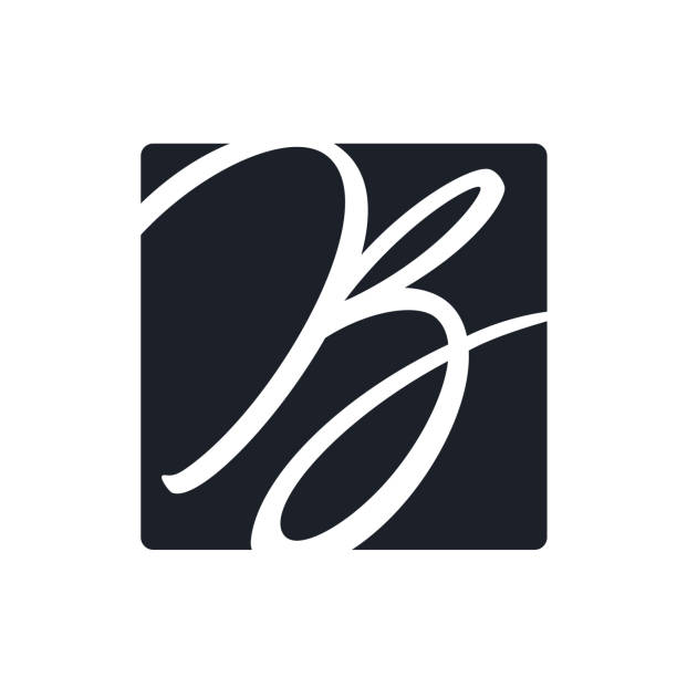 Letter vector logo design Creative b letter vector logo design. Monogram vector sign. Character logotype symbol. Icon design letter b stock illustrations