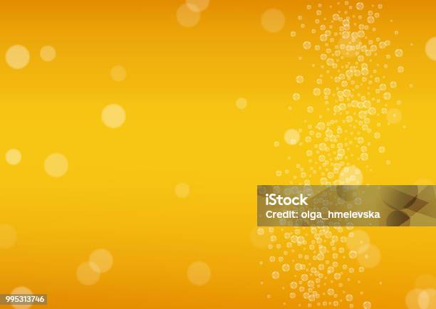 Beer Background With Realistic Bubbles Stock Illustration - Download Image Now - Bubble, Orange Color, Backgrounds