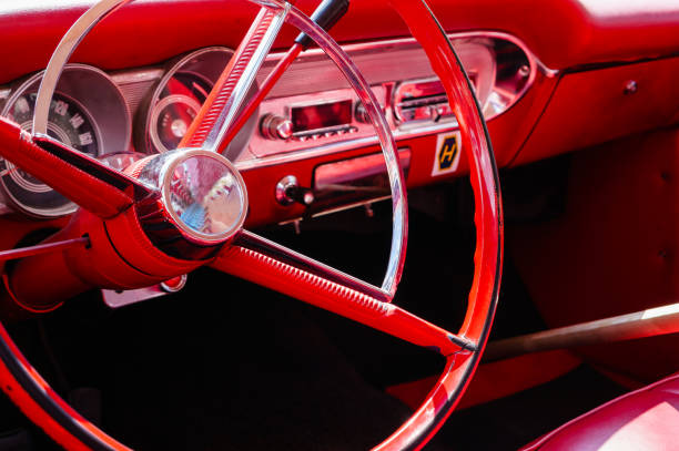 istock Interior of a classic vintage car 995316486