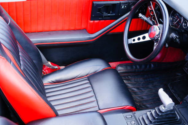istock Interior of a classic vintage car 995319182