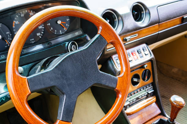 istock Interior of a classic vintage car 995319316