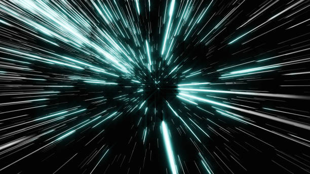 istock Abstract of warp or hyperspace motion in blue star trail 995320250