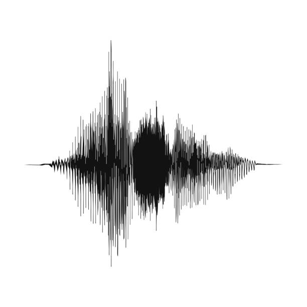 schallwelle. voice recording-konzept und musikaufnahmen konzept. amplitude des analogen audio-wave - singen grafiken stock-grafiken, -clipart, -cartoons und -symbole