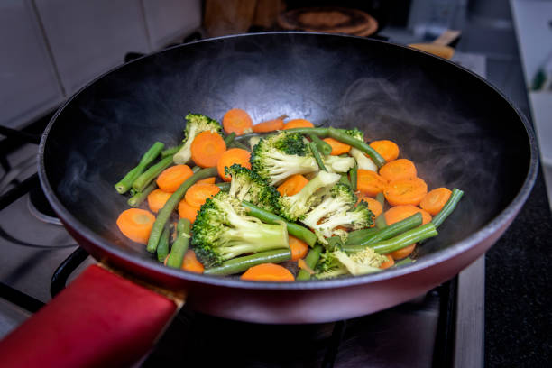 istock Cooking vegetables in pan closeup 995329936