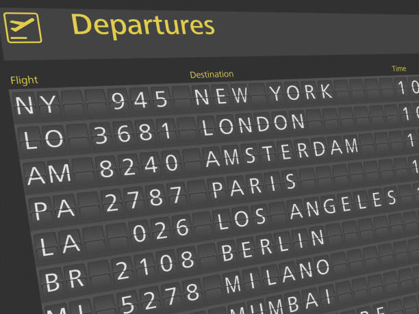 istock Airport arrival departure timetable flight 995349786