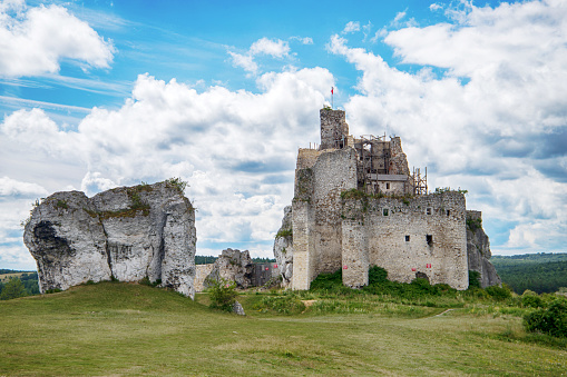 Mirow castle, medieval castle ruins in Silesia, Poland next to Bobolice castle