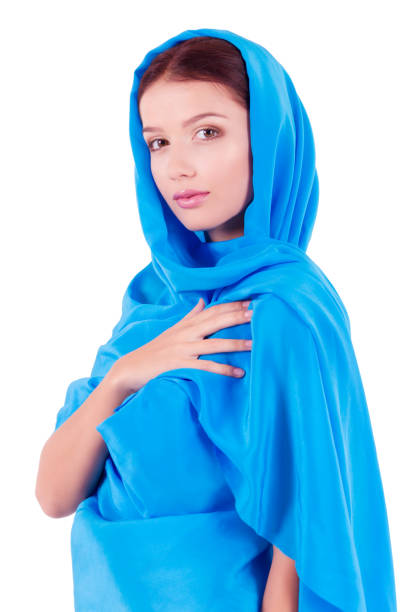 istock Beauty fashion model with fabric 995357326