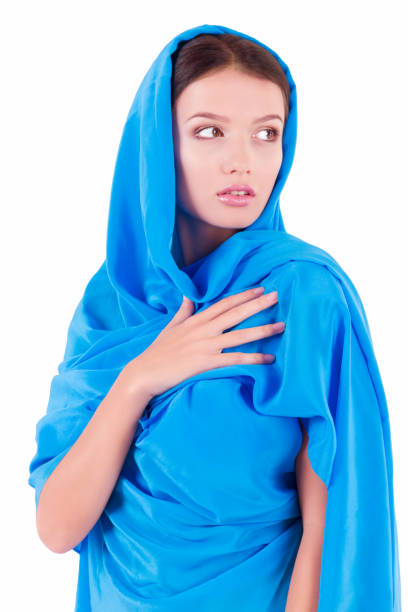 istock Beauty fashion model with fabric 995358064