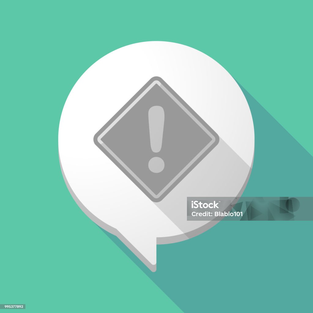 Warning Balloon Long Shadow Comic Balloon With A Warning Road Sign Stock Illustration ...