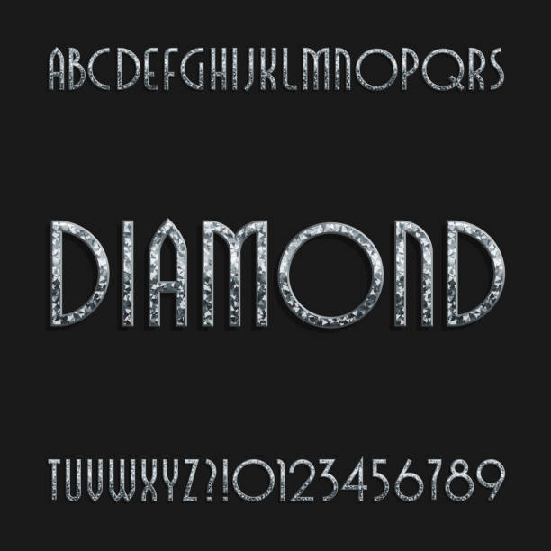 ilustrações, clipart, desenhos animados e ícones de fonte de alfabeto cristal diamante. - crystal bright diamond gem