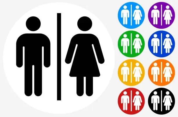 Vector illustration of Bathroom Sign Icon