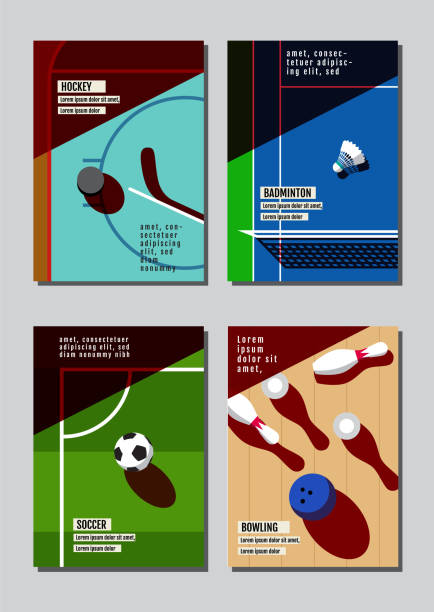ilustrações de stock, clip art, desenhos animados e ícones de graphic design sport concept. sports equipment background. vector illustration. - field hockey