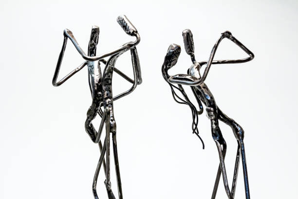 istock Creative figures of couple dancing tango with passion, samba, rumba, 995398870
