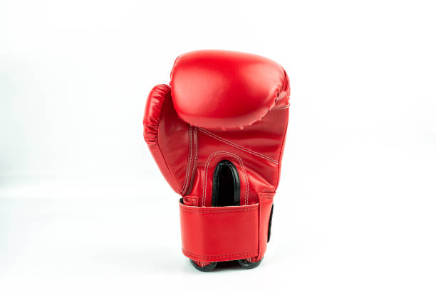 istock Red leather boxing gloves isolated on white background 995416796