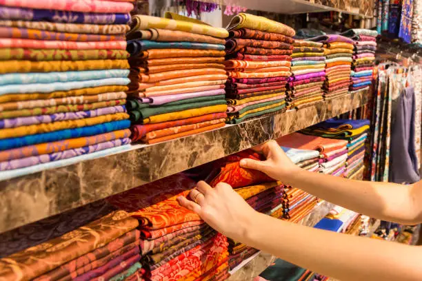 Photo of Middle Eastern cloths in a store