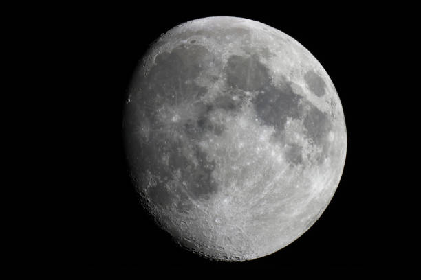 Half Moon Background, Gibbous moon Earth's natural satellite.