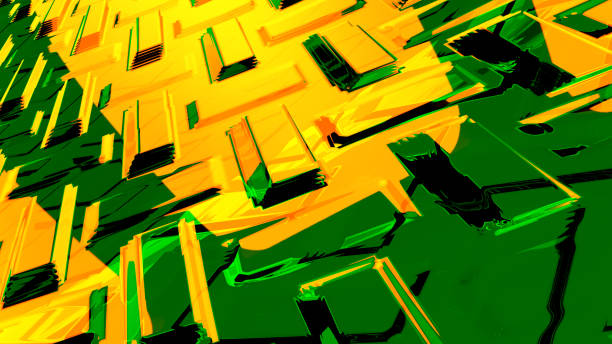 istock Abstract green and yellow futuristic background 995428576