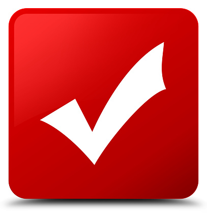 Validation En Rouge Bouton De Validation Icône Carré Rouge Vecteurs libres de droits et ...