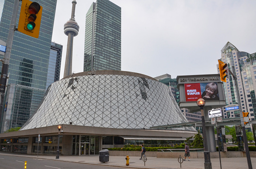 TORONTO, ON / CANADA - MAY 26, 2018: Roy Thompson Hall, shown here, is the home of the Toronto Symphony Orchestra.