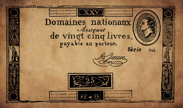 ilustrações de stock, clip art, desenhos animados e ícones de an assignat, paper money during the french revolution (1789/99) - get in touch