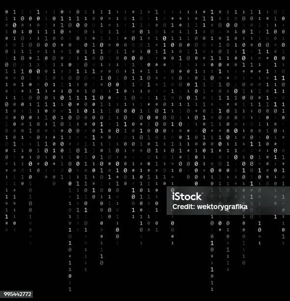Binary Code Stream Background Data Vector Design Stock Illustration ...