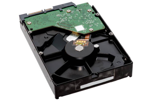 istock Close up of Electronic hard disk on Mainboard computer on white background.isolated 995443994