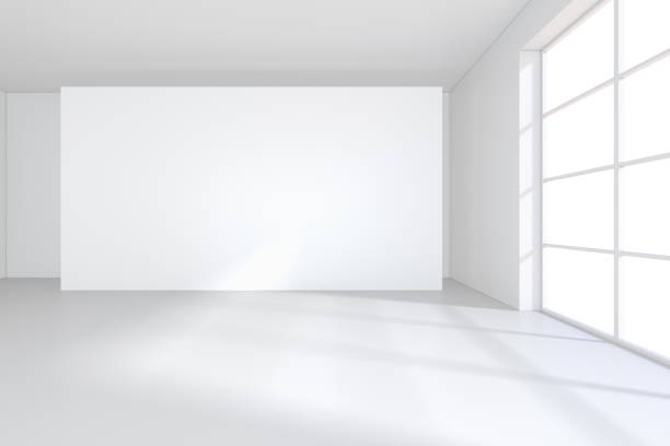 istock White billboard standing near a window in a white room. 3D rendering 995458666