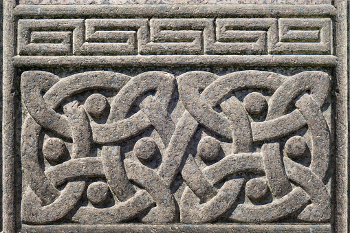 Old stone carved Celtic design symbol, Celtic knot