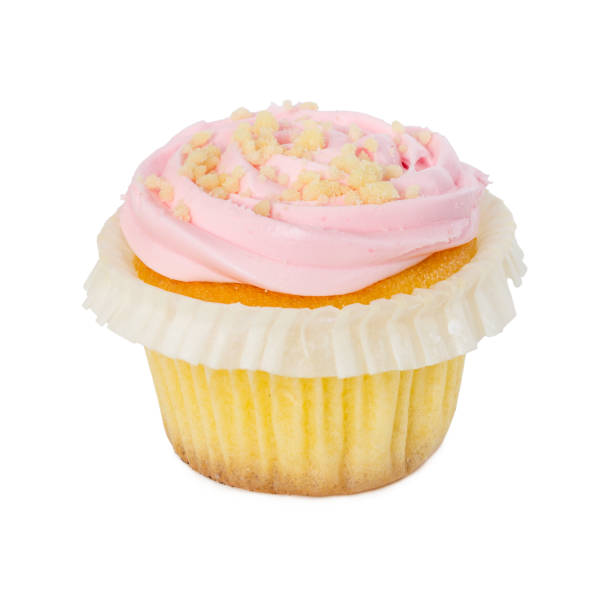 istock Cupcake with strawberry cream isolated on white 995464038