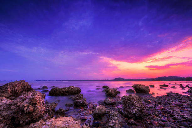 High tide at dusk on the sebanjar beach