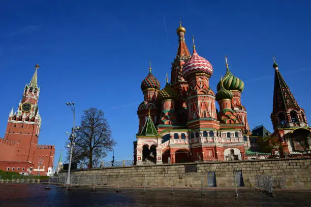 St.Basil Cathedral and the Kremlin in Moscow