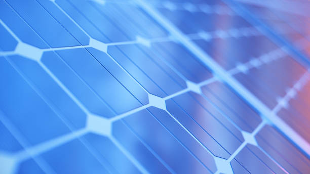 istock 3D illustration solar power generation technology. Alternative energy. Solar battery panel modules with sunset sky 995487354
